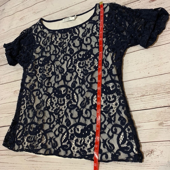 Womens blus lace blouse with white underlay size M - Picture 5 of 8